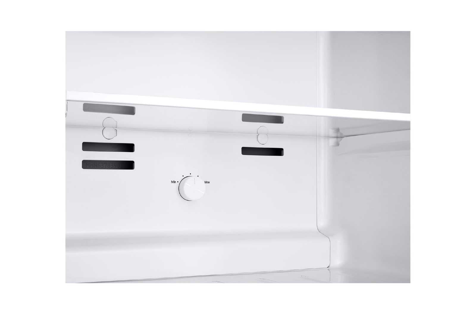 Handle view of 217L Top Freezer Refrigerator Essence Matte Black with LinearCooling and Deodorizer.